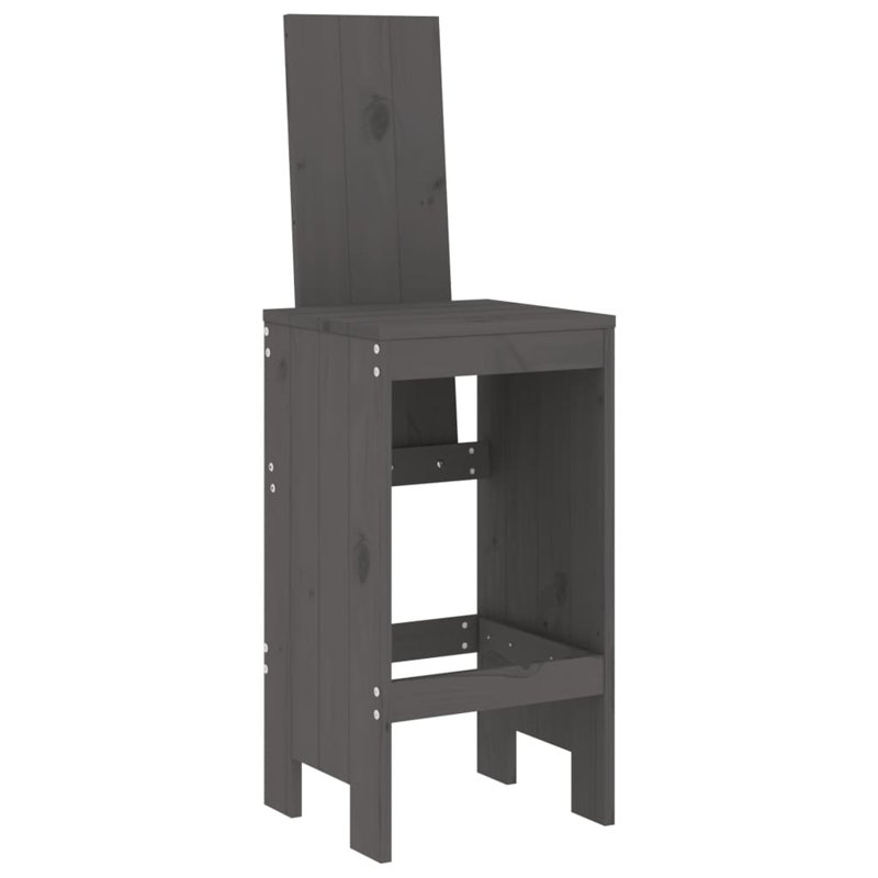 Morrigun Solid Wood Counter Stool, Grey