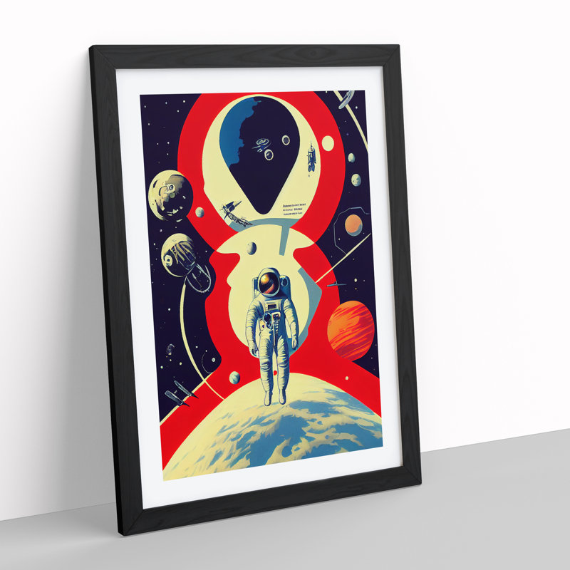 Chief Astronaut - Single Picture Frame Print, Black, 64cm H x 46cm W x 2cm D