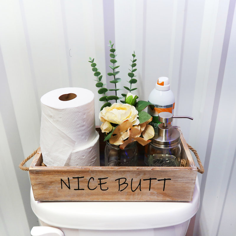 Tank Mount Toilet Paper Holder, Rustic Brown