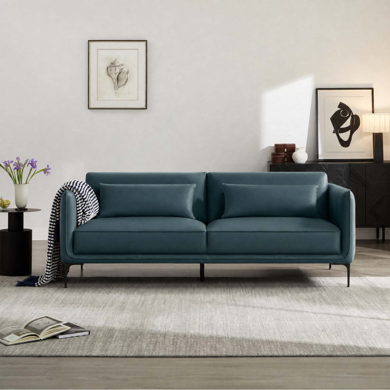 Canapé Rae, Florida Teal Genuine Leather