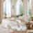 MooMee Lightweight Duvet Cover Set with Zipper Closure 8 Ties 100% Washed Cotton Linen Like Textured Soft Breathable All-Season-111275637-109236630