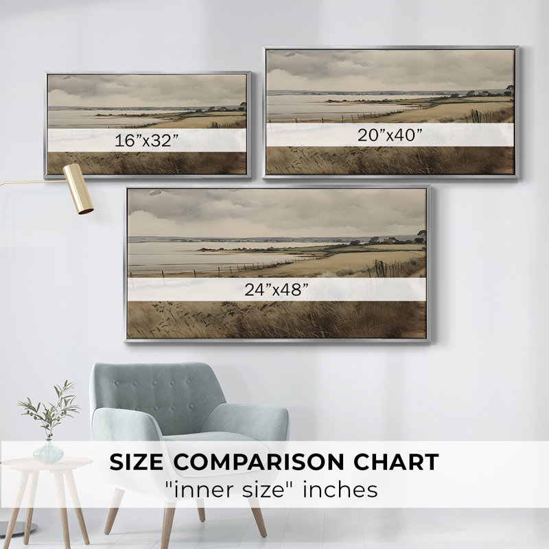 Série paysage - DCCXLII - Toile tendue avec châssis, prête à accrocher, Argent argent, H 21 po x l 41 po