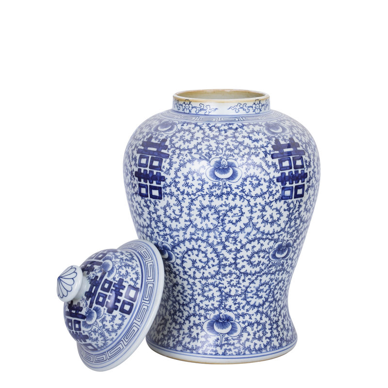 Handmade Jar, Blue/White