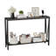 Console industrielle. Table d'entrée 43 po à 2 niveaux. Canapé étroit avec rangement. Console pour vestibule. Salon. Couloir. - Noir-2135255787