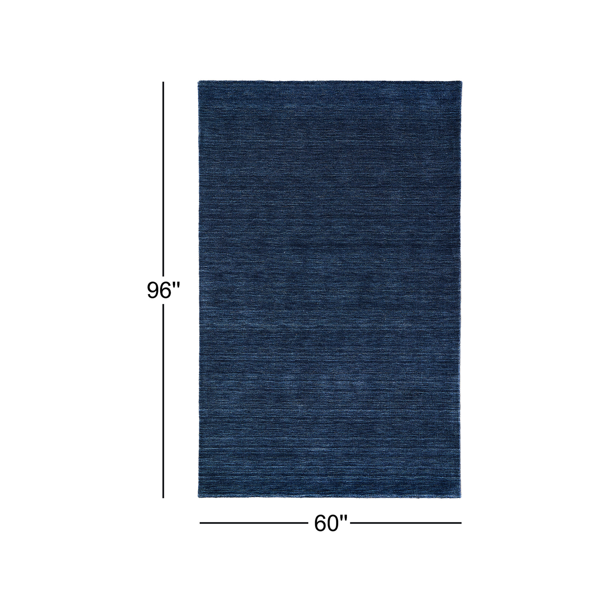 Kaden Handmade Wool Blue Rug, Blue, Rectangle 5' x 8'
