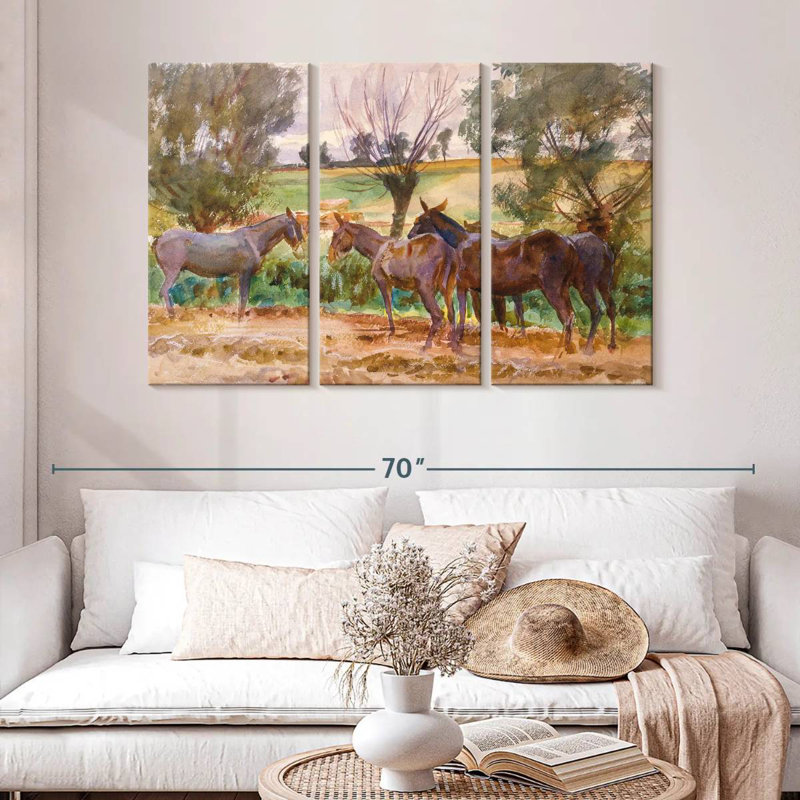 Brampt Mules 1918, 20" H x 33" W