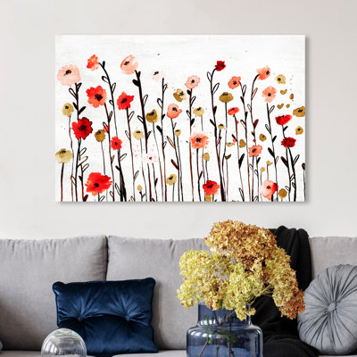 Floral and Botanical Beautiful croissance Poppy Red Gardens - impression d'art graphique