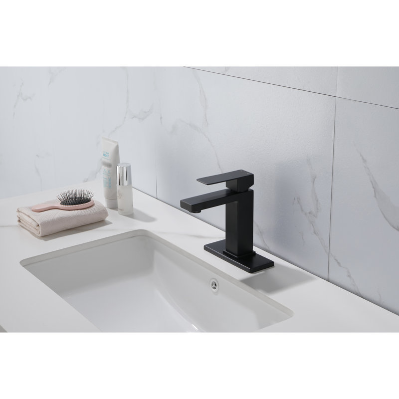 Single Handle Bathroom Faucet With Pop - Up Drain  Overflow , Matte Black Stainless Steel, Bubble Rich Water Flow Sink And In Black, Smooth Aerators, Corrosion Steel
