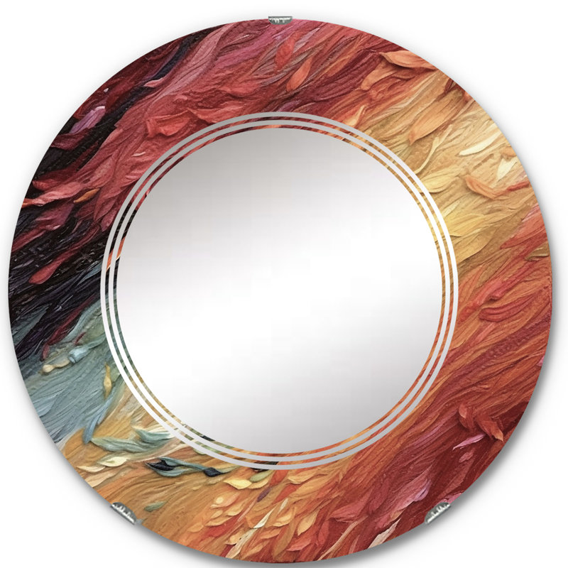 Caustings - Miroir mural moderne rond, 24 po x 24 po