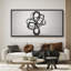 Art mural en toile noire avec sculpture abstraite métallique - Conception 3D contemporaine pour espaces industriels ou modernes-116517315-116517314