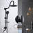 10" Rainfall And Handheld Showerheads Shower With Matte Black Slide Knot Rain Head Bundle System