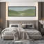 «Soft Green Valley Landscape with Winding Path Minimal Nature Scene», reproduction d'art sur toile encadrée-126615646-126615645