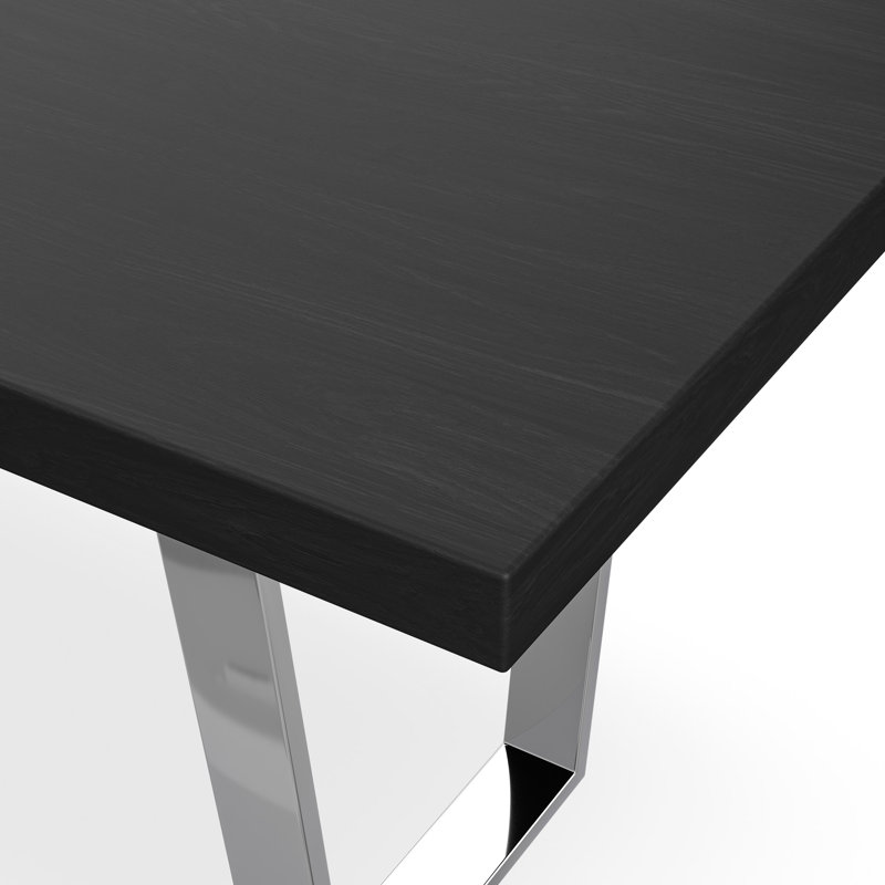 Davius 4 - Person Dining Set, Black/Chrome/Black