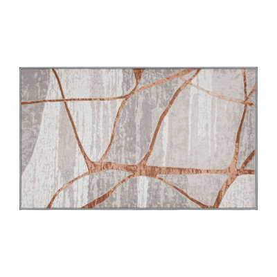 Machine Washable Gray Area Rug