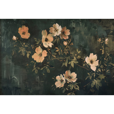 Dark Floral Wallpaper Moody Botanical Vintage Removable Wall Decor