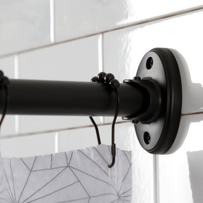 Kingston Brass Edenscape 72-Inch Stainless Steel Single Curved Shower Curtain Rod