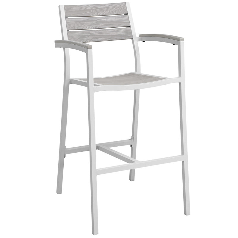 Maine 2 - Person Patio Dining Set with Square Table, White/Light Gray