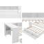 Lit de jour simple avec lit gigogne, structure de lit de jour en bois avec tiroirs de rangement, tablettes latérales et bureau intégré, aucun sommier tapissier requis, lit de rangement multifonctionnel-1065656055