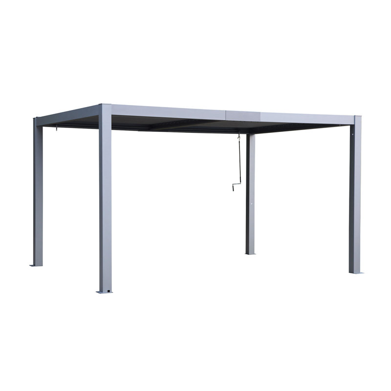Pergola Vikos 10x10 en aluminium et persiennes en acier galvanisées, 10 pi x 13 pi