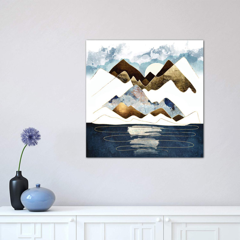 Minimal Abstract Mountains - Wrapped Canvas Print, 45.72 cm H x 45.72 cm W x 1.91 cm D