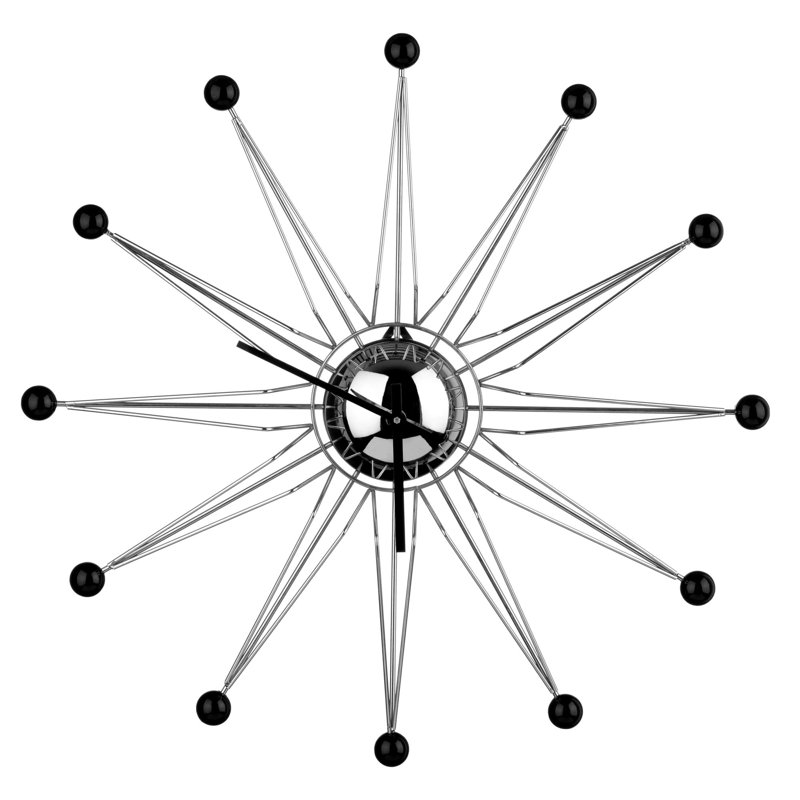 Metal Wall Clock, Black