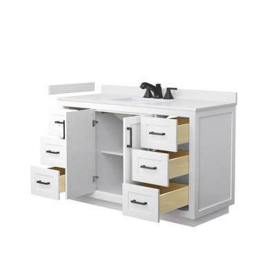 Ensemble de meuble-lavabo simple 54 po avec plateau en marbre de culture Miranda