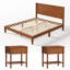 Ensemble de chambre à coucher en bois massif 3 pièces, avec cadre de lit et 2 tables de chevet-1577212437-1577212439