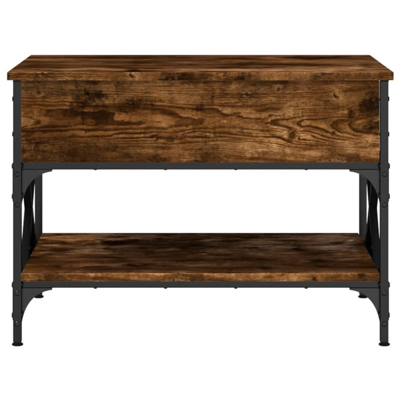 Mahood Lift Top Four Leg Coffee Table with Storage, Smoked Oak, 50cm H x 70cm W x 50cm D