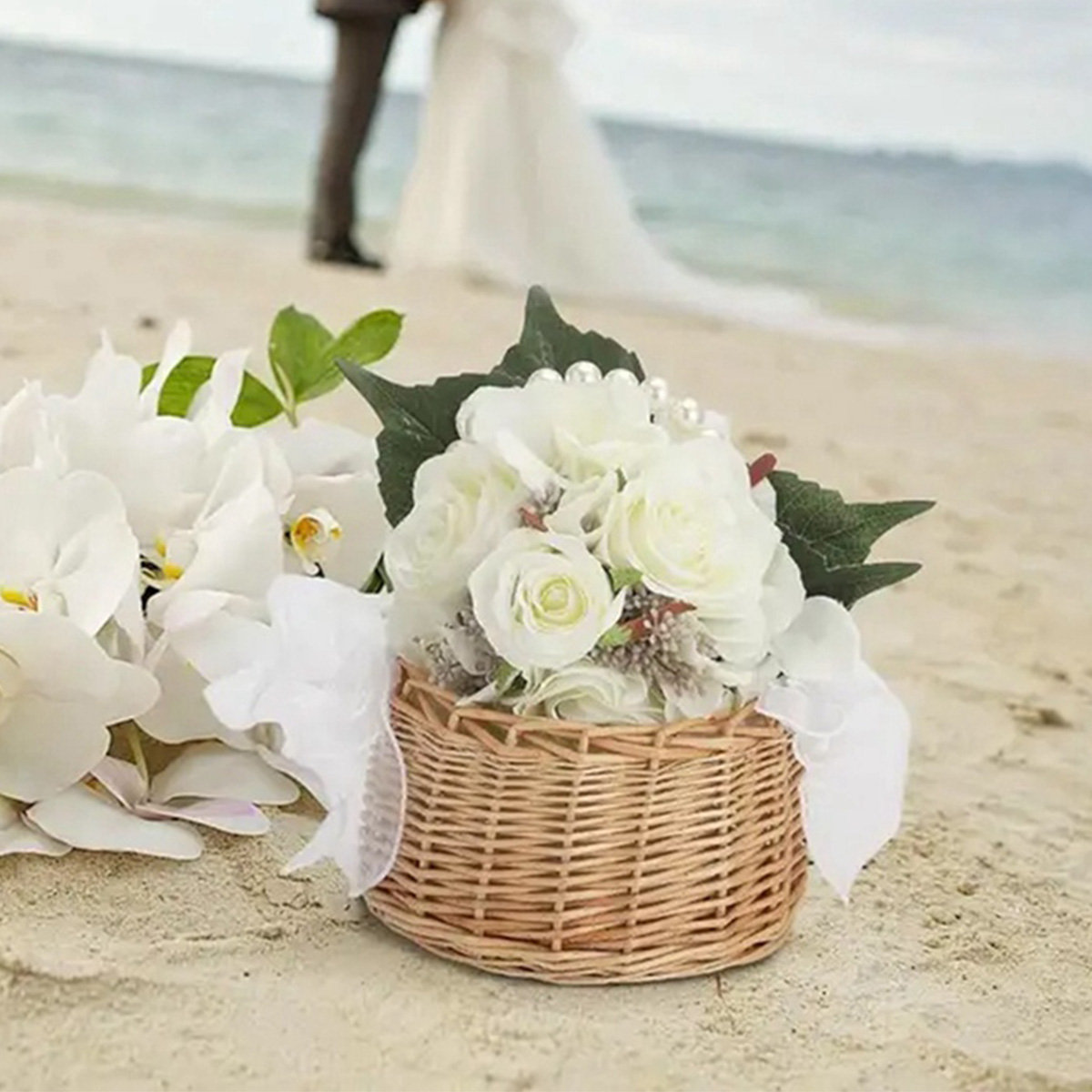 TOPBATHY Panier à Fleurs Pour Fille Honneur Perles Et Dentelle Pour Mariages Éléments Décoratifs Élégants