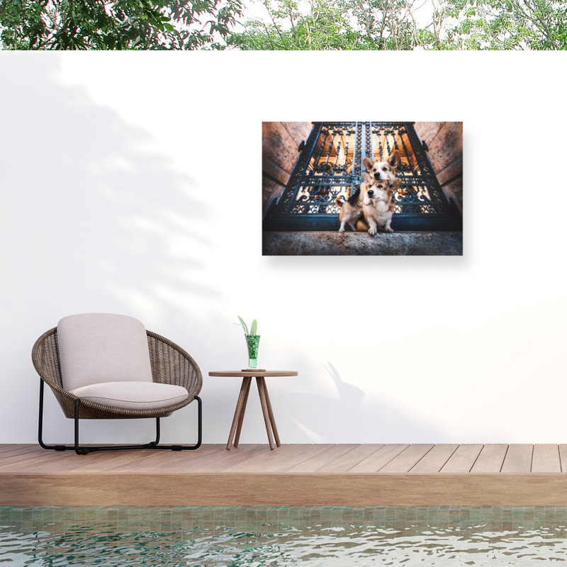 Toile pour l'extérieur Natalie Grosse On The Stoop, 22" H x 32" W
