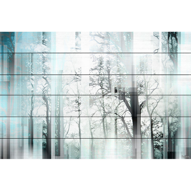« wild trees » par parvez taj,, reproduction d’art sur bois blanc, H 12 po x l 18 po x P 1,5 po