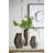 9.5x5.5x12" Aluminum Layered Chisel Oval Vase