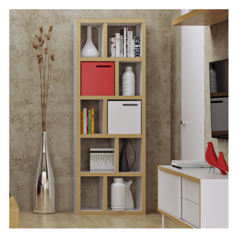 Sighfrith 198cm H x 70cm W Standard Bookcase, Pure White Matte with Plywood Edge
