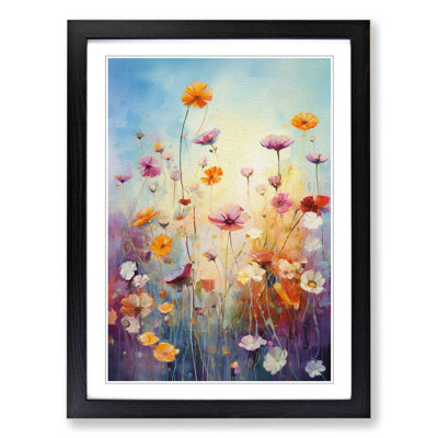 Wildflowers Action Painting Art - Framed Print