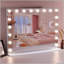 Grand miroir de coiffeuse Hollywood avec 18 ampoules à DEL à intensité variable, haut-parleur Bluetooth et port de chargement USB pour le maquillage et la décoration
