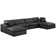 Canapé modulaire réversible en similicuir de 160 po de large avec repose-pieds
