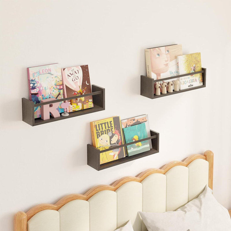 3 tablettes flottantes brunes