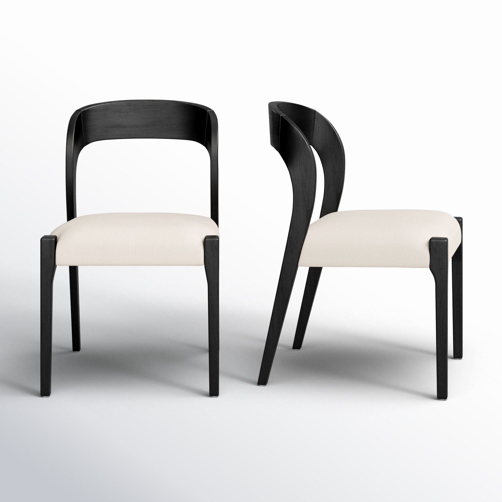 Hamish Linen Oak Side Chair, Black