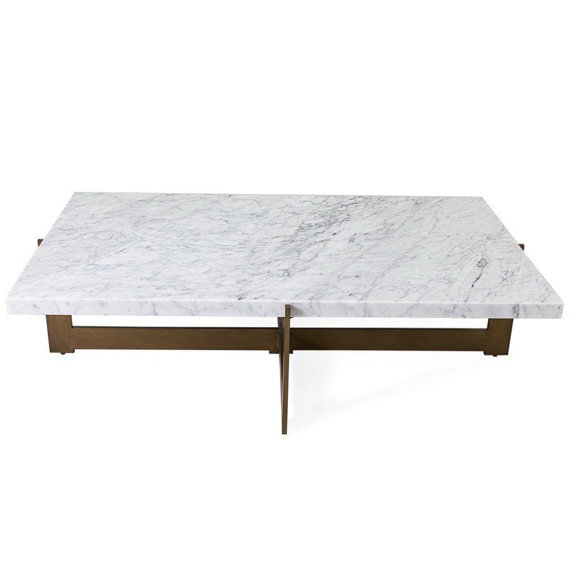 Peterson Marble Coffee Table, Polished Carrara
