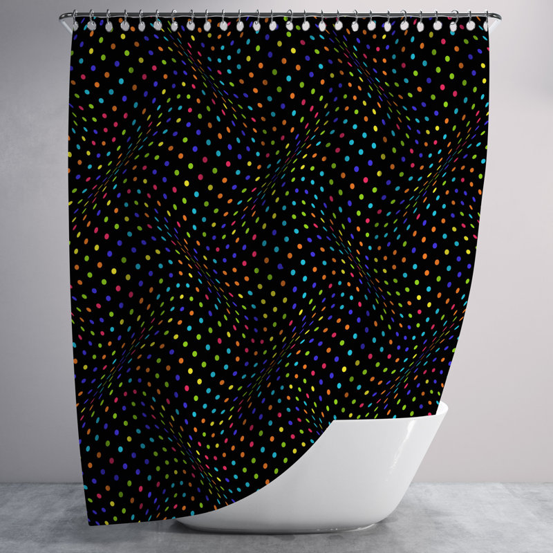 Evaggelia Dots Shower Curtain, 72" H x 70" W