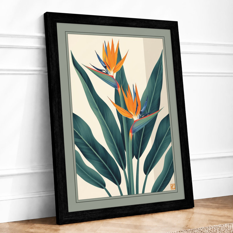 Tropical Bloom Botanical - Framed Print, A1 - 84.1 x 59.4 cm, Black