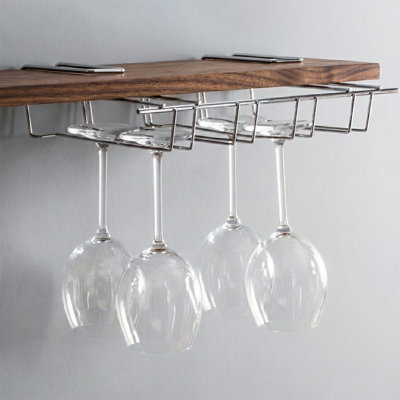Hanging Wine Glass Rack Silver
