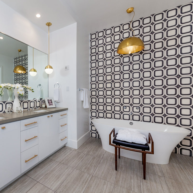 Modda 8" x 8" Cement Patterned/Concrete Look Wall & Floor Tile