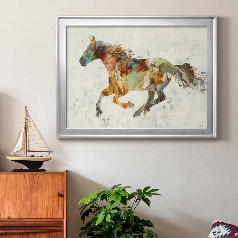 «Totem II», reproduction sur toile encadrée, H 22,5 po x l 30,5 po x P 1,5 po, Toile avec cadre argenté