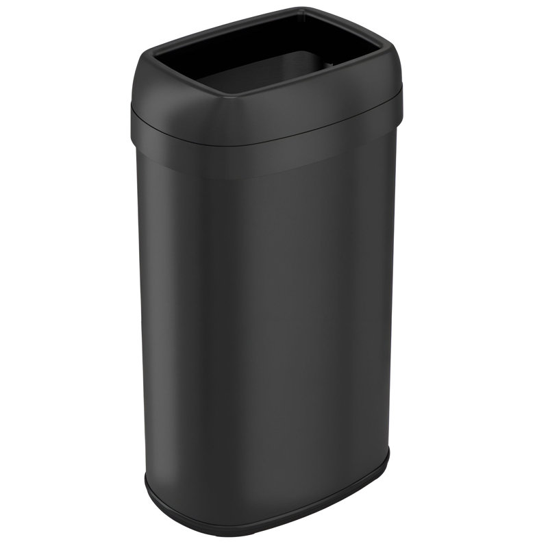 Poubelle ouverte en acier inoxydable, 13 gallons, Acier Inoxydable