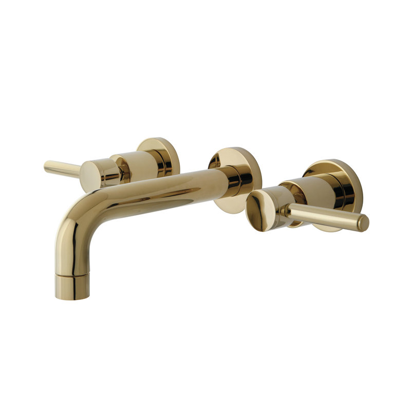 South Beach Wall Mounted Bathroom Faucet, Polished Brass