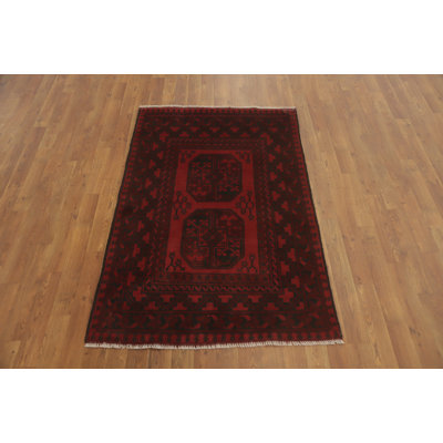 Tribal Geometric Oriental Afghan Rug 3x5