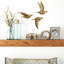 Ensemble de 3 décorations murales d'oiseaux flottants en polystone métallique-2117833471-2032393553
