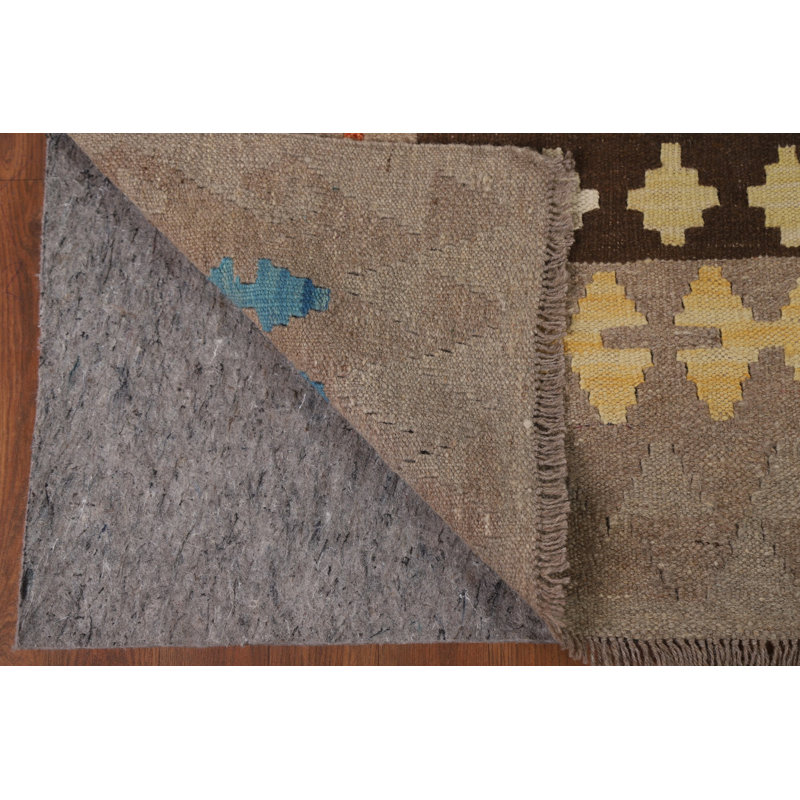 Geometric Kilim Reversible Wool Area Rug 7x10