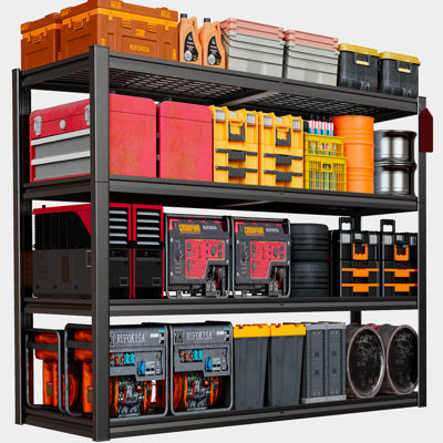 Heavy Duty 4-Tier Steel Shelves - Adjustable Storage Rack For Garage, Warehouse, Pantry,72" H x 55" W x 30" D